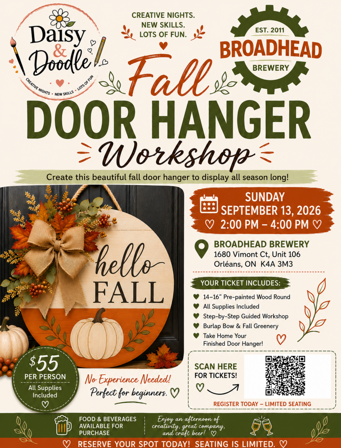 Fall Door Hanger - September 13, 2026
