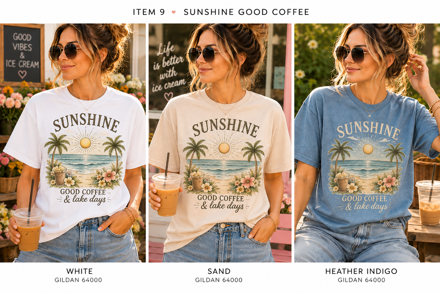 Sunshine and Good Coffee Adult T-Shirt