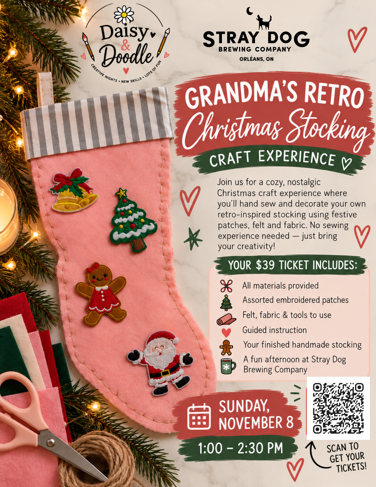 Grandma's Retro Christmas Stocking