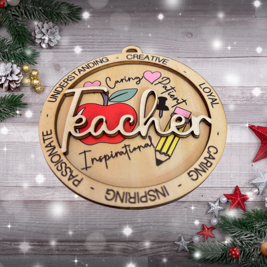 Teacher Wooden Ornament