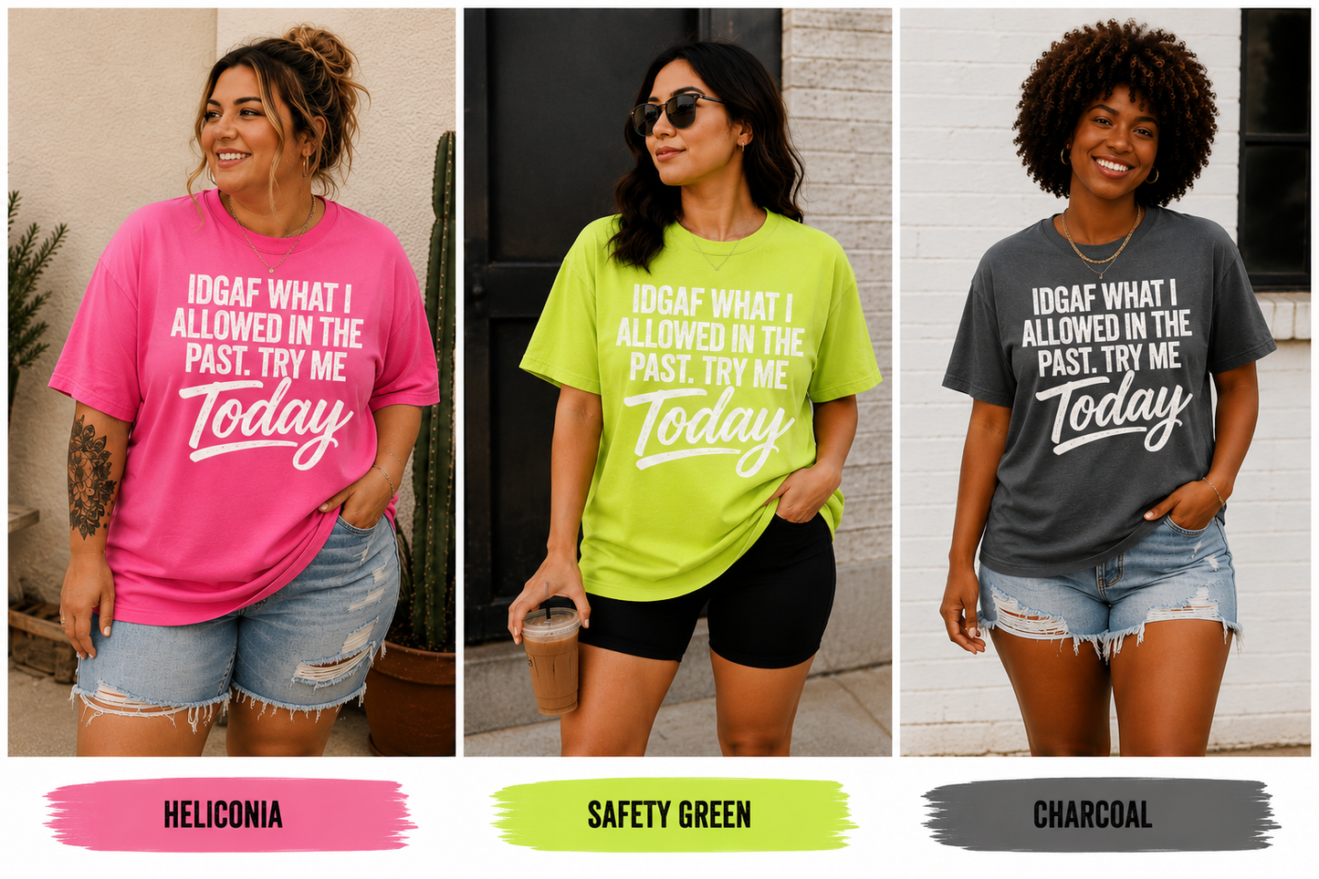 IDGAF What I Allowed in the Past. Try Me Today Adult T-Shirt