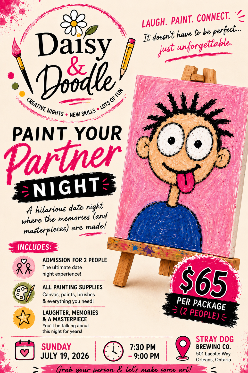Daisy & Doodle - Paint Your Partner - July 19, 2026